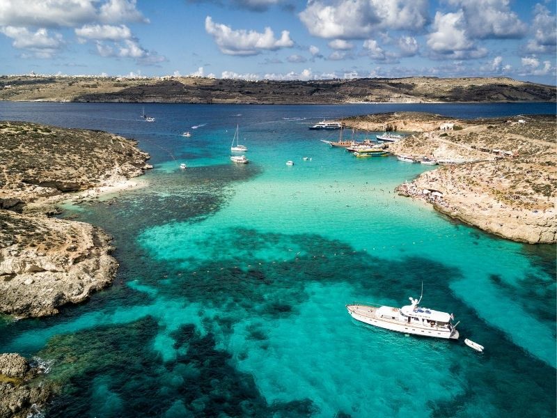 Blue Lagoon de l'Île de Comino, Malte - Partir en Europe en Octobre